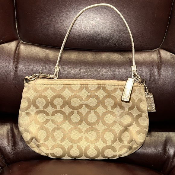 Coach Signature Canvas & Leather Wristlet - Picture 4 of 16
